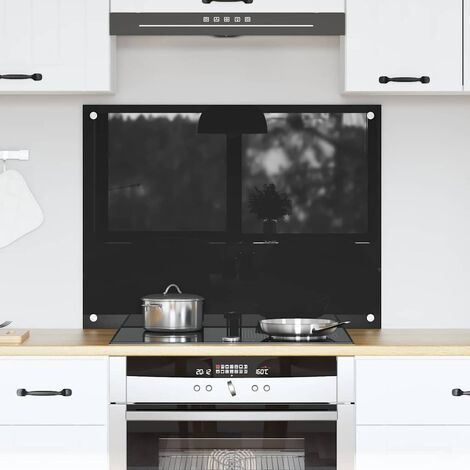 Crédence de cuisine Noir 80 x 60 cm verre trempé vidaXL