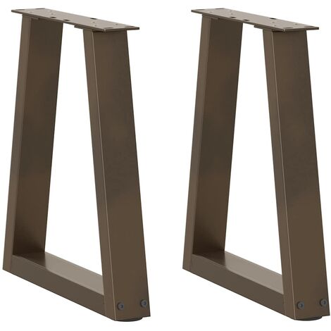 Vidaxl – Pieds de table basse en V – Acier thermolaqué – Dimensions 38 x (42-43,3) cm – 2 pièces avec patins réglables pour sols irréguliers