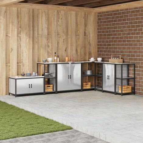vidaXL Rangement de cuisine HATTEM Argenté 40 x 50 x 92 cm Acier