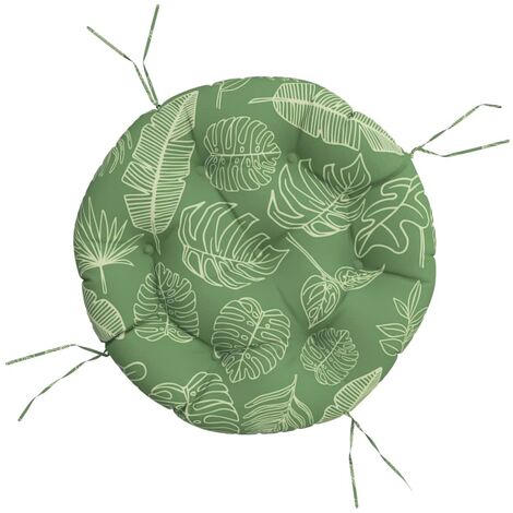 Coussin rond à motif de feuilles Ø 60 x11 cm tissu oxford vidaXL