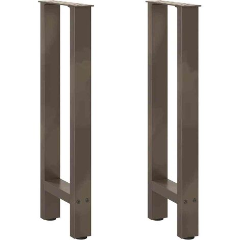 Vidaxl – Pieds de table console en acier thermolaqué – Lot de 2 – Dimensions 38 x (72-73) cm – Niveleurs réglables pour sols irréguliers