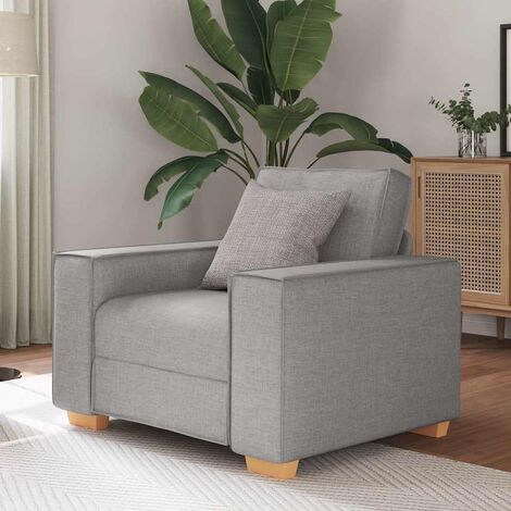 Vidaxl – Canapé convertible 3 places gris nuage – Tissu polyester durable – Dimensions 100x78x84 cm – Accoudoirs larges pour confort (1/5)