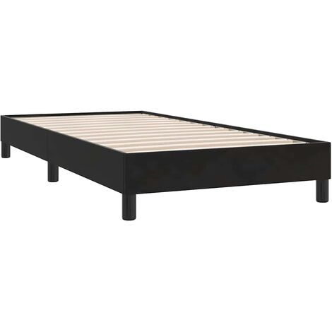 Sommier à lattes de lit sans matelas noir 90x210 cm velours vidaXL