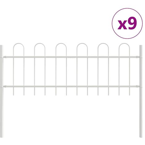 Clôture de jardin BOXTEL 9 pcs 15,3 x 0,6 m Blanc vidaXL