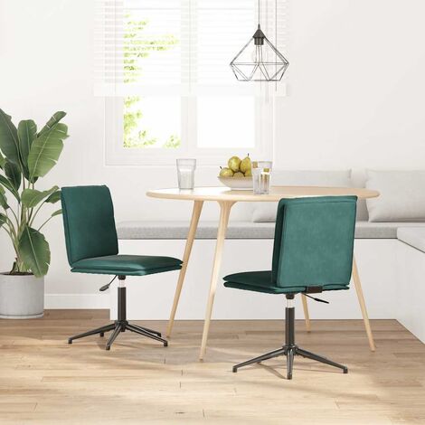 Chaises à manger lot de 2 Vert foncé Velours vidaXL (1/5)