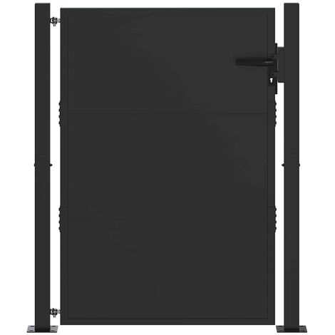 Porte de Jardin Noir 110 x 155 cm Acier enduit de poudre vidaXL