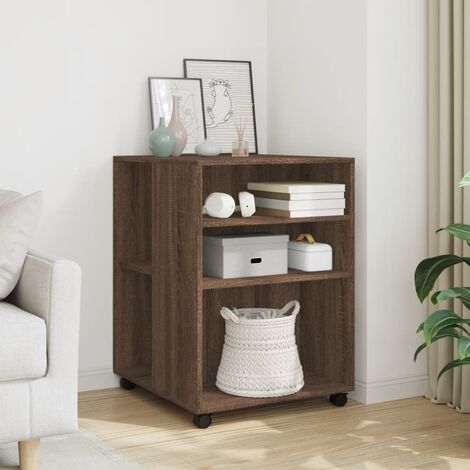 Table d'appoint avec roues chêne marron bois d'ingénierie vidaXL (1/5)