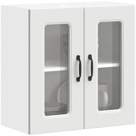 vidaXL Armoire murale de cuisine avec porte en verre Kalmar blanc (1/5)