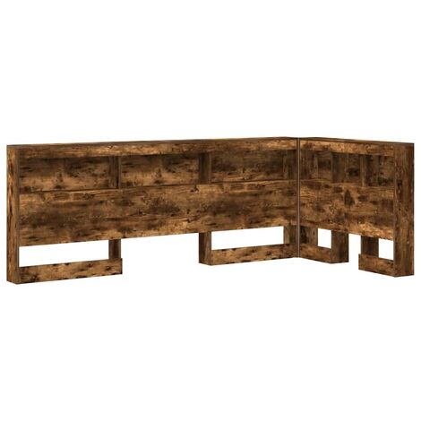 vidaXL Tête de lit de rangement Chêne fumé 100 cm Bois d'ingénierie