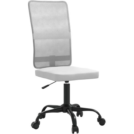 Chaise de bureau réglable en hauteur blanc tissu en maille vidaXL (1/5)