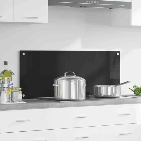 Crédence de cuisine Noir 100 x 40 cm verre trempé vidaXL