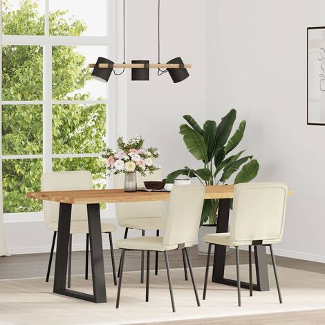 Chaises à manger lot de 4 Crème Velours vidaXL (1/5)