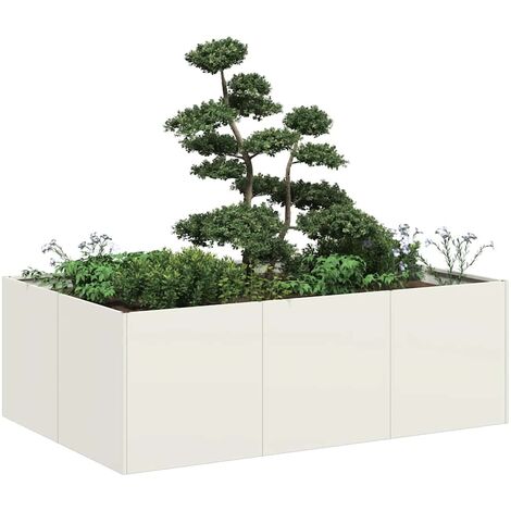 Jardinière blanc 120x80x40 cm acier vidaXL