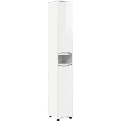 Cabinet de salle de bain Blanc brillant 30,5 x 30 x 195 cm vidaXL (1/5)