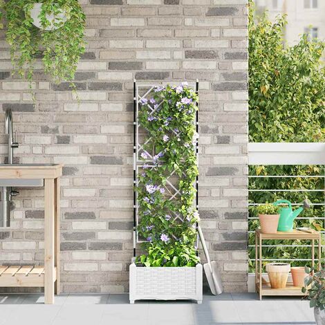 Cache-pot de jardin Blanc 40 x 40 x 125,5 cm PP vidaXL (1/5)