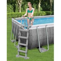 Bestway – Échelle de piscine 4 marches 122 cm – Cadre en métal résistant à la corrosion – Marches antidérapantes – Charge max 150 kg