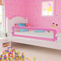 Vidaxl – Barrière de lit de sécurité enfant rose 180x42 cm – Tissu polyester 100% – Compatible matelas 10-20 cm – Installation rapide