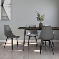 Vidaxl – Chaises à manger lot de 4 – Polypropylène gris – Dossier incurvé ergonomique – Pieds en métal robustes – Confort d'assise optimal