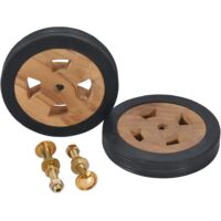 Vidaxl – Roues de rechange pour transat 2 pcs – Diamètre 16 cm – Bois de teck durable – Caoutchouc résistant à l'usure – Montage facile