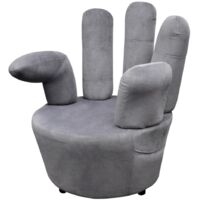 Chaise en forme de main gris velours vidaXL