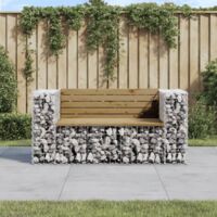 Banc de jardin design gabion 143x71x65,5cm bois de pin imprégné vidaXL
