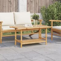 Vidaxl – Table basse fixe en bambou 90x50x45 cm – Conception à lattes pour drainage – Surface robuste pour boissons et objets décoratifs