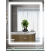 Miroir rectangulaire mural lumineux LED de salle de bain 70 x 50 cm