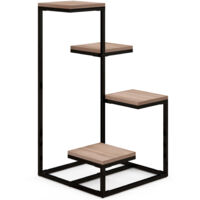 Étagère à plantes étagère à fleurs en métal et bois 4 niveaux de différentes hauteurs style industriel 40 x 40 x 75,5 cm