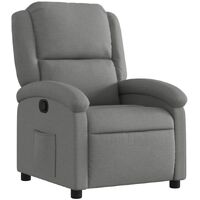 Vidaxl – Fauteuil inclinable gris foncé tissu – Inclinaison manuelle 135° – Accoudoirs rembourrés – Poche latérale pratique – Capacité 110 kg