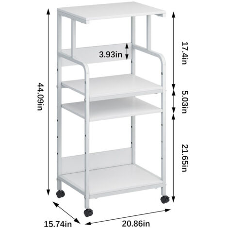 4-Tier Rolling Printer Stand with Adjustable Shelf Storage Cart for Office Use, 3D Printers and Heat Press Machines (1/5)