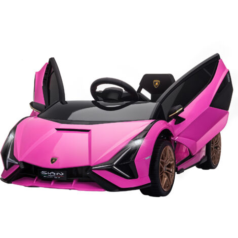 Auto elettrica per bambini 3-5 anni Lamborghini SIAN 12V 2 motori 3-5 km/h telecomando cintura rosa (1/5)