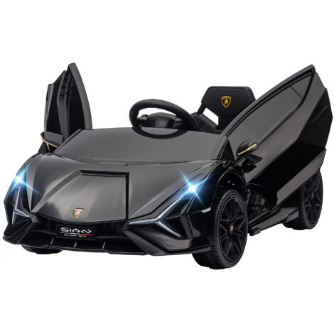 Auto elettrica bambini 3-5 anni Lamborghini SIAN 12V, 2 motori, velocità 3-5 km/h, telecomando, cintura sicurezza, nero (1/5)