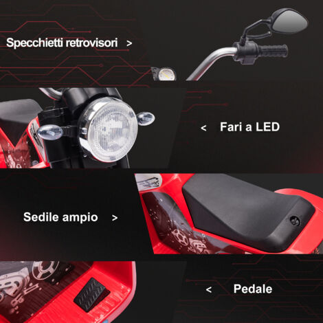 Motocicletta Giocattolo Per Bambini Con Luci E Suoni, Modello Inerzia, ABS, 15,5 Cm, Colori Blu E Rosso - 6