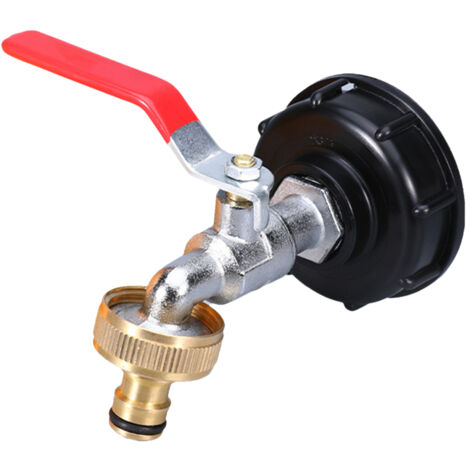 Grifo IBC DN60 - Adaptador de latón para tanque IBC, salida de 3/4 de pulgada, junta hermética, para recuperación de agua (1/5)