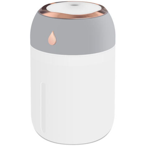 Humidificador portátil de 330 ml con luz nocturna de 7 colores, funcionamiento silencioso, alimentación USB y 2 modos de vapor (vapor frío). Ideal para la oficina, el coche, el hogar o el dormitorio. (1/5)
