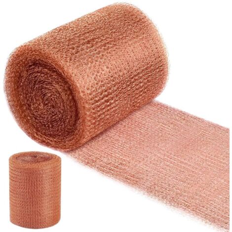 Malla de cobre puro de doble capa de 12,7 cm x 30,5 m para destilación, sellado, bricolaje, terrazas, vallas y control de plagas.