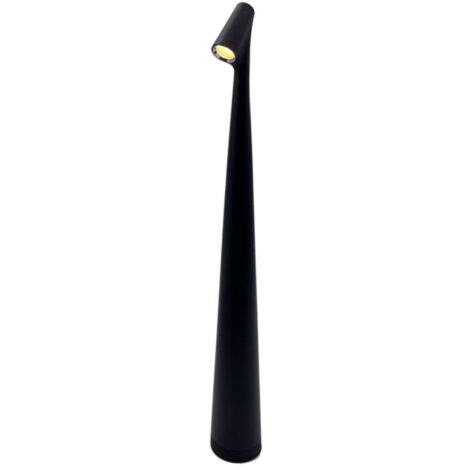 Lámpara de mesa minimalista y creativa, lámpara de escritorio inalámbrica con brillo ajustable, luz nocturna ideal para el dormitorio, la oficina o la sala de estar (Color: Negro, Tamaño: Pequeño)