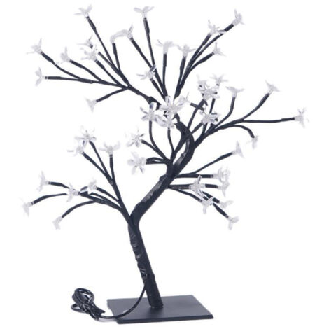 Lámpara artificial de cerezo de hierro forjado con interruptor USB, luz nocturna, decoración de mesa para Navidad y fiestas. (1/5)