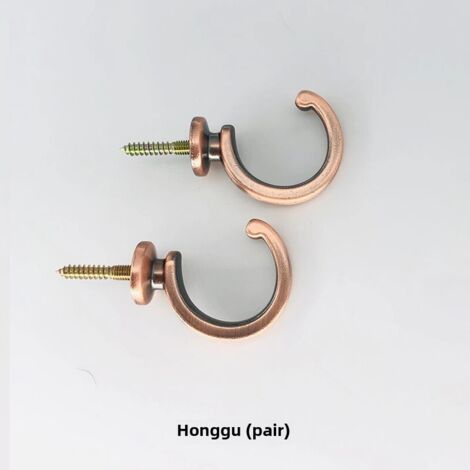 Gancho decorativo de pared de aleación de aluminio para cortinas, venta directa de fábrica (1 par en bronce rojo). (1/5)