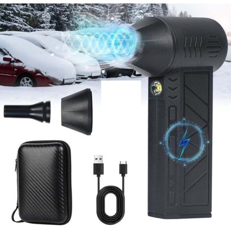 Soplador de nieve turbo, mini soplador de nieve turbo, soplador de nieve portátil, pequeño soplador de nieve portátil para coche, mini soplador de polvo con LED