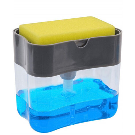 Dispensador de lavavajillas líquido con puerta y esponja (gris) (1/5)