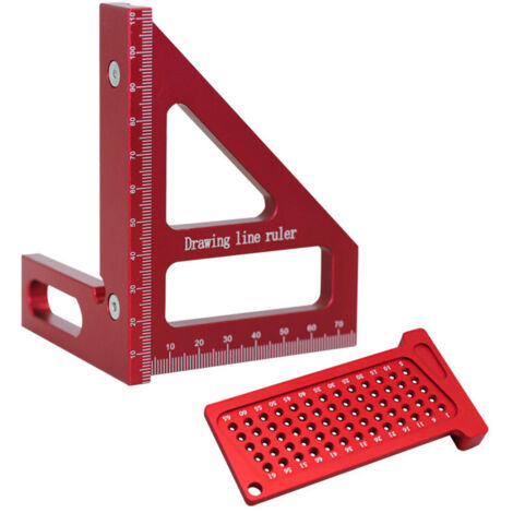 Kit de plantilla para taladro en T y escuadra 3D para carpintería, herramienta de medición de aluminio de alta precisión, métrica e imperial. (1/5)