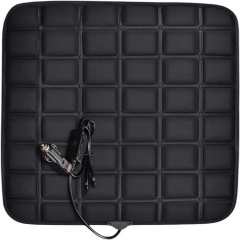 Funda calefactable para asiento de coche de 12 V, 3 niveles de temperatura ajustables, almohadilla calefactora eléctrica de 40 W, calentamiento rápido (negra) (1/5)