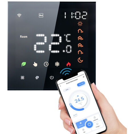 Termostato inteligente Tuya WiFi con control por voz, 3A, programable, con pantalla LCD táctil, compatible con sistemas de calefacción por suelo radiante y calentadores de agua.