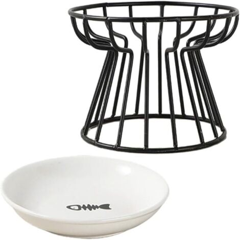Comedero elevado para gatos, comedero apto para gatos con bigotes, comedero con soporte metálico, comedero antivómitos para gatos