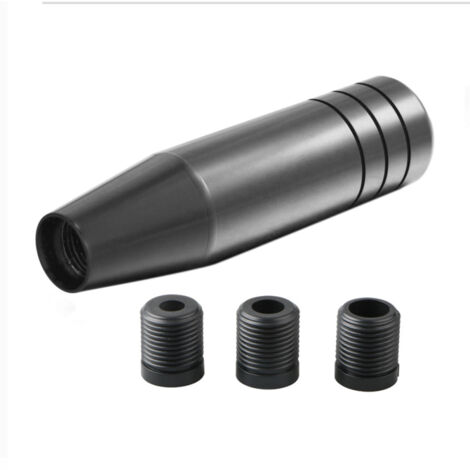Pomo universal de aluminio, largo y resistente, para la palanca de cambios manual, con 3 adaptadores roscados M8, M10 y M12. (1/5)
