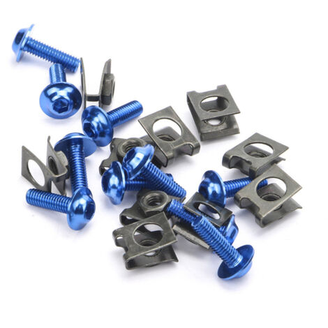 Kit de 10 tornillos M6 de 6 mm para carenado de motocicleta, con clip de fijación rápida y tuerca. (1/5)