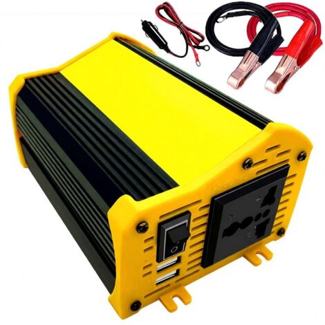 Inversor de corriente para coche, transformador de CC 12 V a CA 110/220 V, inversor de onda sinusoidal modificada de 4000 W, dos puertos USB, pantalla LED.