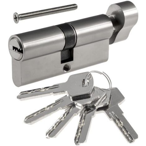 【SX004】 Cilindro de cerradura antirrobo para puertas, estándar europeo, con orificio para llave inglesa, 70 mm/80 mm/90 mm, apertura con un solo botón/apertura con doble llave (1/5)