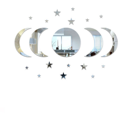 Juego de 20 pegatinas acrílicas de estrellas y lunas para pared, ideales para un feliz Ramadán, decoración de fiestas, artículos para fiestas de cumpleaños y decoración de dormitorios. (1/5)